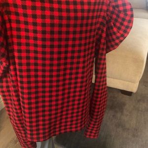 Red and black blouse